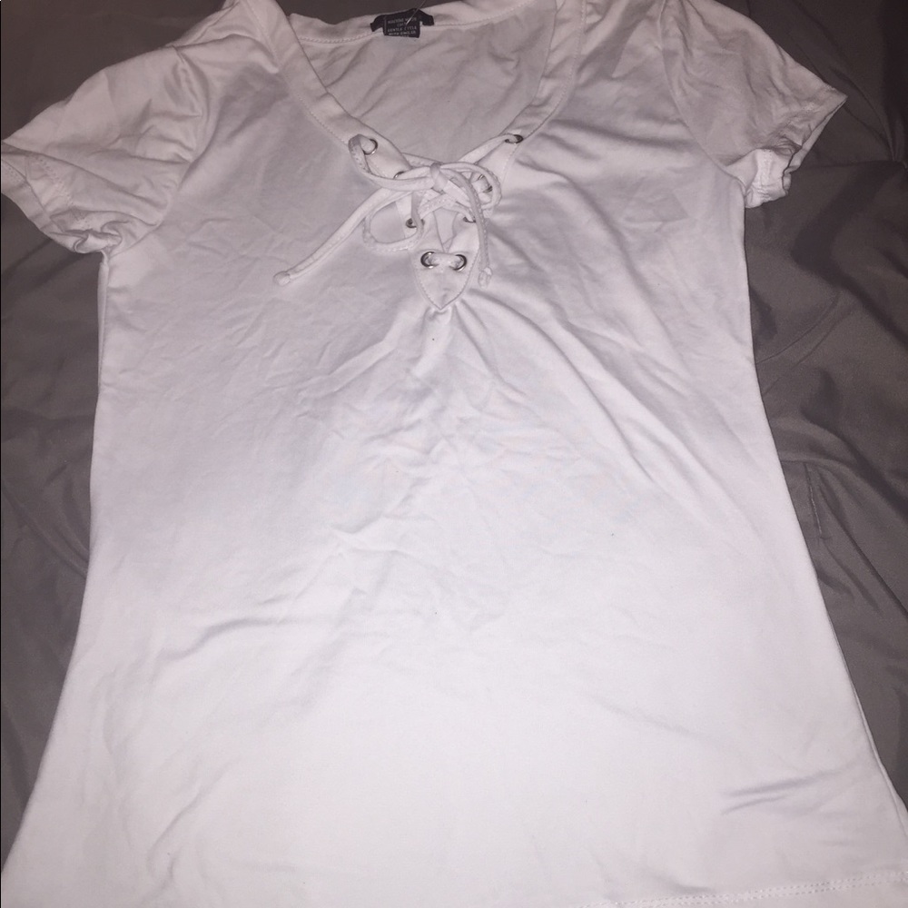 White Blouse with cross crossing area on front